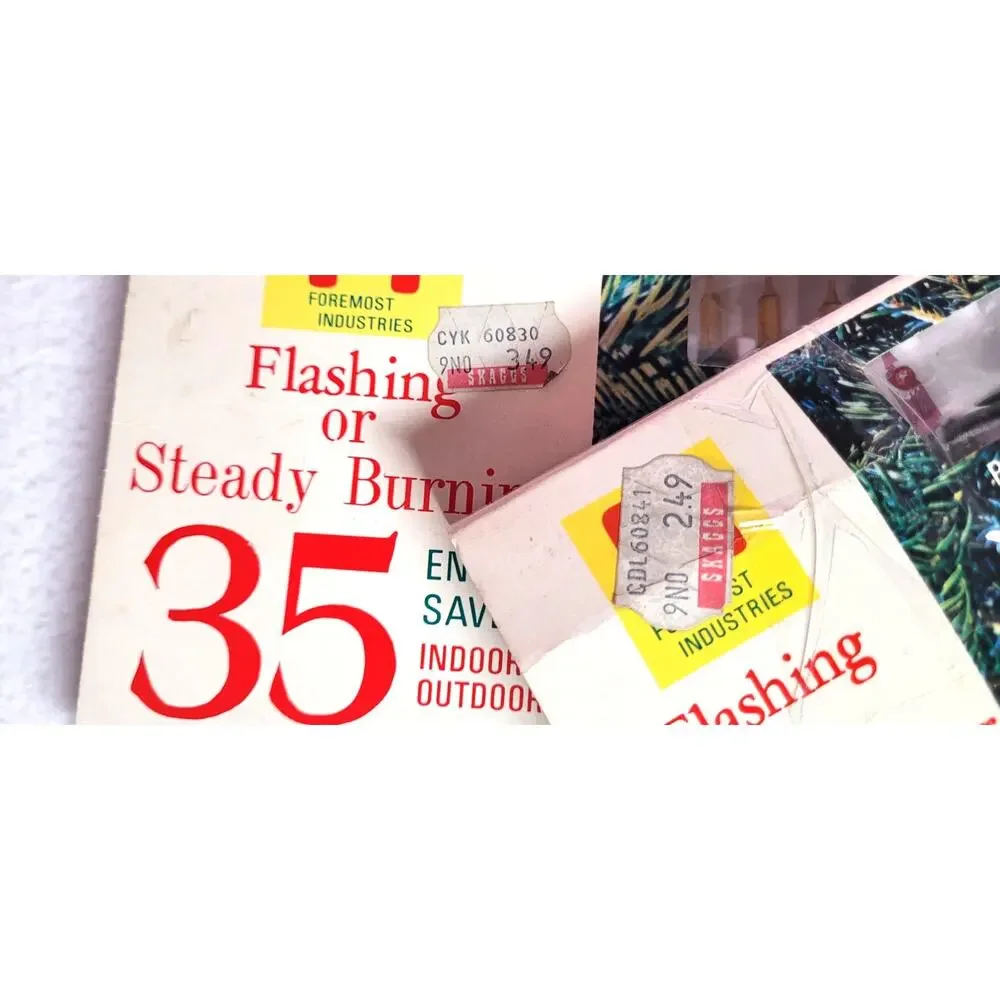 Vtg Foremost Industries 55 Flashing Steady Burning Christmas Lights Non Working?
